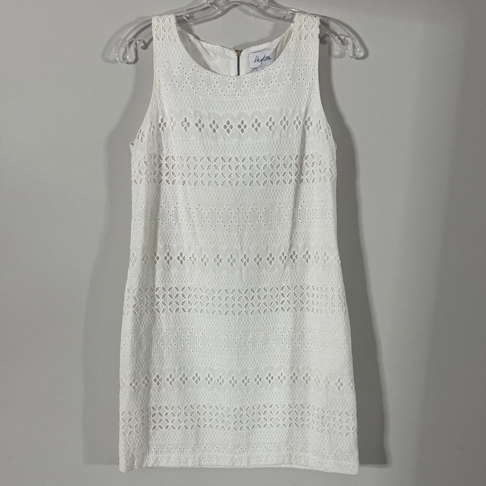 Elegant White Eyelet Mini Dress
